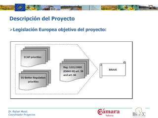 Descripción del Proyecto
Legislación Europea objetivo del proyecto:
Dr. Rafael Mossi.
Coordinador Proyectos
 