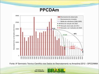 PPCDAm
Fonte: 8º Seminário Técnico Científico dos Dados do Desmatamento na Amazônia 2012 – DPCD/MMA
 
