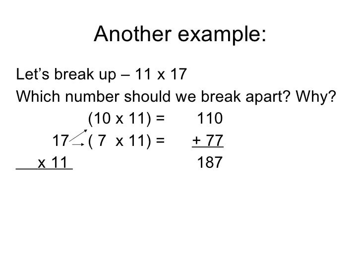 Break It Up Distributive Property 1 Answer Key