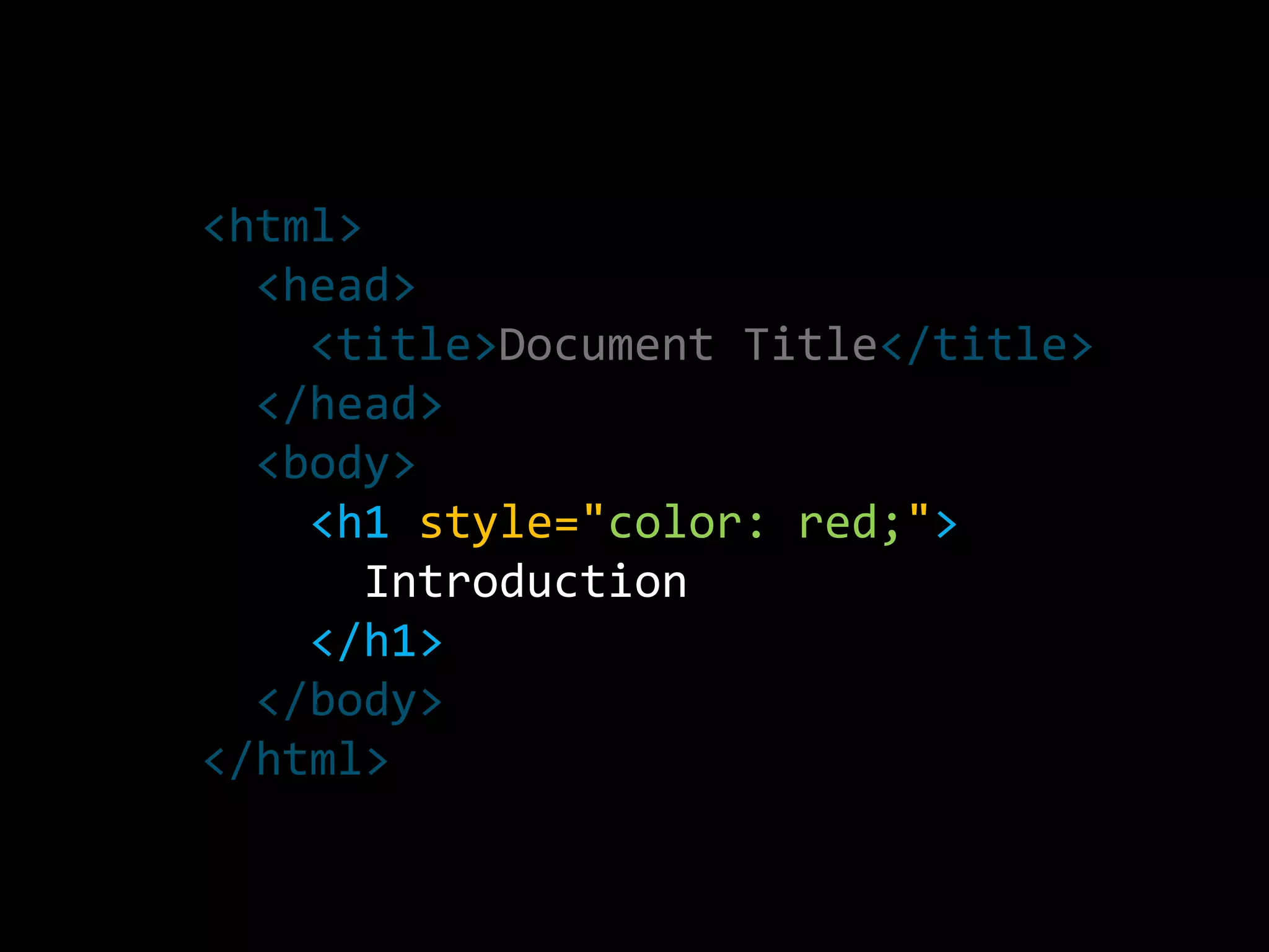 <html> <head> <title>Document Title</title> </head> <body> <h1 style="color: red;">Introduction</h1> </body></html>