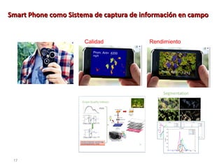 Smart Phone como Sistema de captura de información en campo


                        Calidad              Rendimiento
      Prom. Brix = 25      Prom. Ant= 4200
                           mg/lt




                                                 Prom. Rdto = 1.2 kg




 17
 
