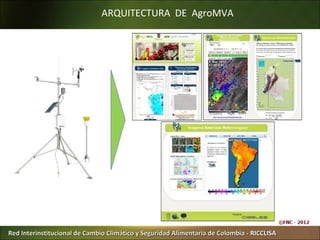 ARQUITECTURA DE AgroMVA




Red Interinstitucional de Cambio Climático y Seguridad Alimentaria de Colombia - RICCLISA
 