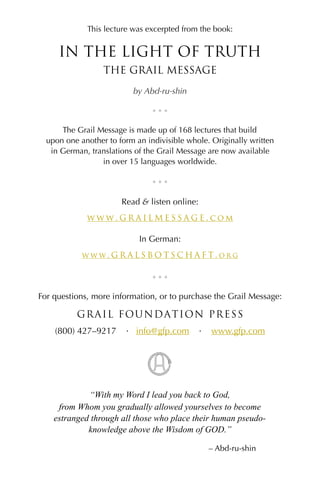 The Grail Message - Volume 1, Lecture 9 - Rigidity | PDF