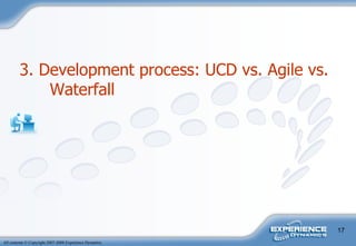 3. Development process: UCD vs. Agile vs. Waterfall   