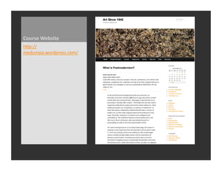 Course	
  Website	
  
hWp://
medumpa.wordpress.com/	
  
 