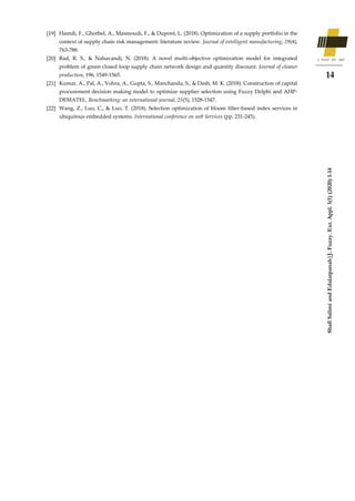Supplier selection using fuzzy AHP method and D-numbers | PDF