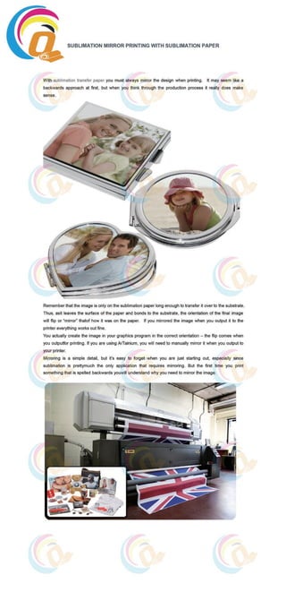 SUBLIMATION MIRROR PRINTING WITH SUBLIMATION PAPER