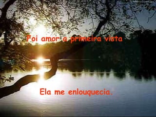 Foi amor a primeira vista   Ela me enlouquecia.   