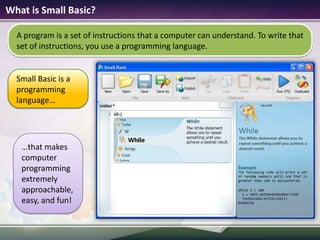 1.1 introduction to small basic | PPTX