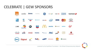 powered by the Kauffman Foundation + the Global Entrepreneurship Network
CELEBRATE | GEW SPONSORS
 