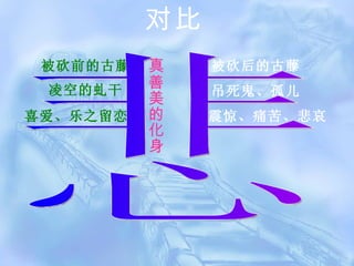 凌空的虬干 震惊、痛苦、悲哀 被砍前的古藤 被砍后的古藤 喜爱、乐之留恋 吊死鬼、孤儿 心 非 对比 真善美的化身 