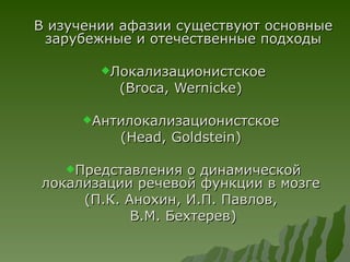 афазия лекция 1 | PPT