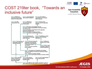 COST 219ter book, “Towards an
inclusive future”
 