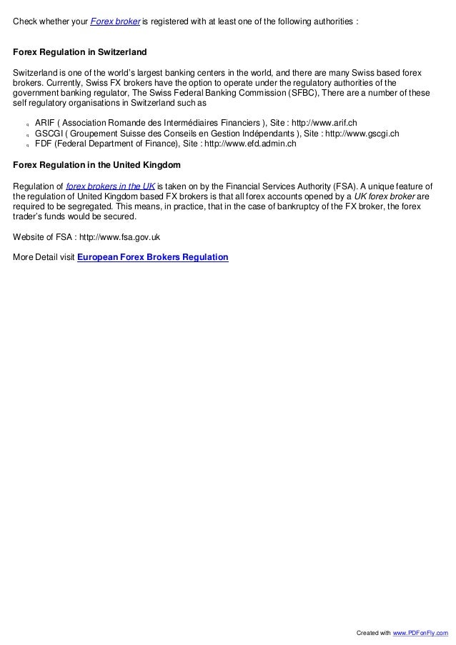 European Forex Brokers Regulation - 