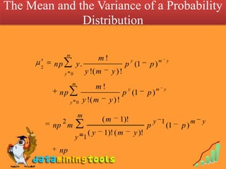 The Mean and the Variance of a Probability Distribution 