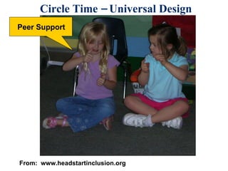 Circle Time – Universal Design Peer Support From:  www.headstartinclusion.org 