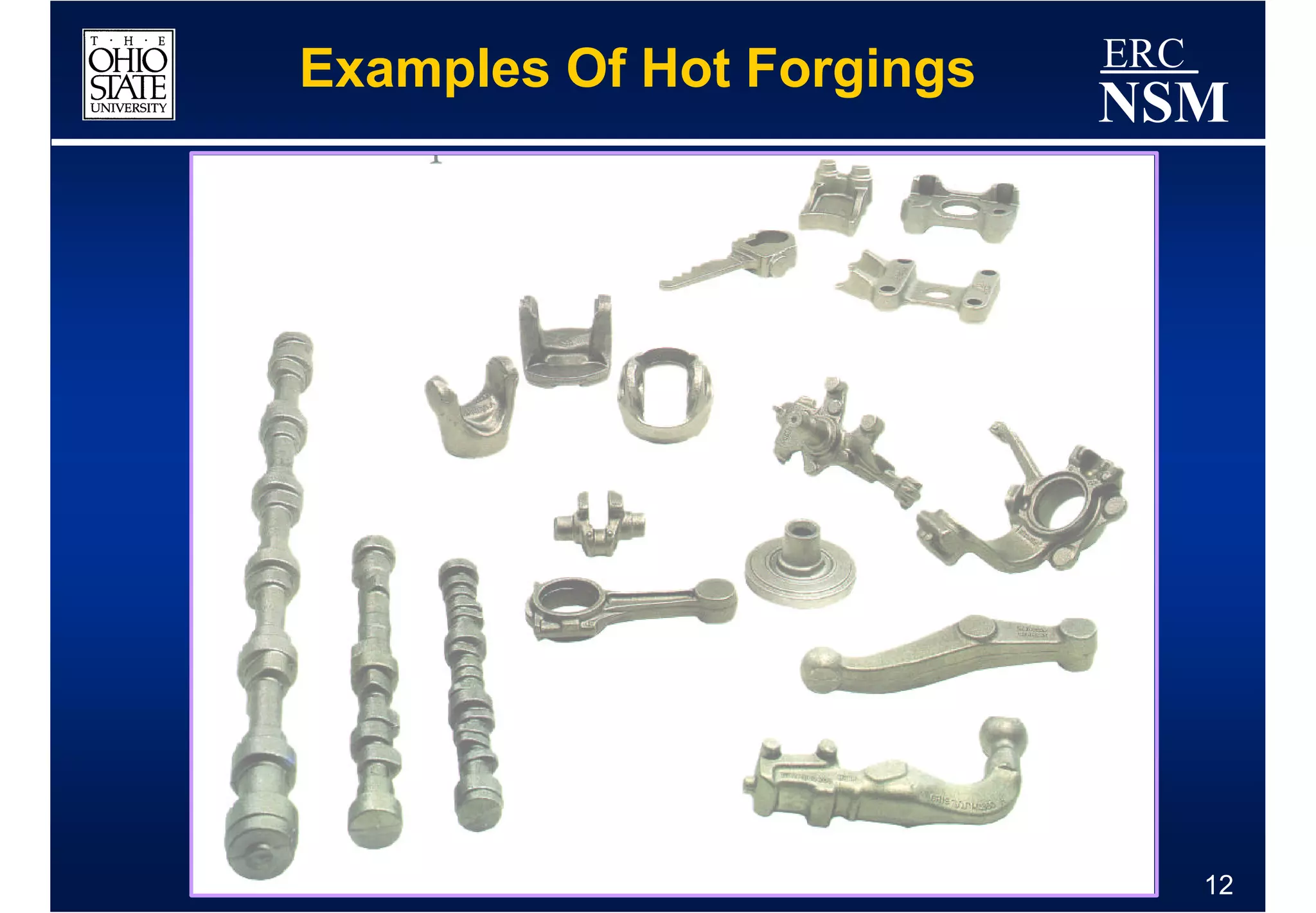 Examples Of Hot Forgings   ERC
                           NSM




                                 12
 