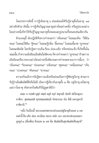224                                                                    «‘ª  π“π—¬
                                                                          í

          ‚¥¬ª√–°“√¥—ßπ’È °“√√Ÿâ‡ÀÁπ∏“µÿ ˆ ¬àÕ¡ àßº≈„Àâ√∫√Ÿâ∏“µÿÕ◊Ëπ„π∏“µÿ Ò¯
                                                          —
Õ¬à“ßÕ’°¥â«¬ ¥—ßπ—π °“√√Ÿ‡â ÀÁπ«‘≠≠“≥∏“µÿÕ¬à“ß„¥Õ¬à“ßÀπ÷ß À√◊Õ√Ÿªπ“¡Õ¬à“ß
                      È                                      Ë
„¥Õ¬à“ßÀπ÷Ëß°Á∑”„Àâ√—∫√Ÿâ«‘≠≠“≥∏“µÿ∑—ÈßÀ¡¥·≈–√Ÿªπ“¡∑—ÈßÀ¡¥‡™àπ‡¥’¬«°—π
          ¥â«¬‡Àµÿπ’È π—°ªØ‘∫—µ‘®÷ß§«√°”Àπ¥«à“ ç‡ÀÁπÀπÕé „π¢≥–‡ÀÁπ ç‰¥â¬‘π
ÀπÕé „π¢≥–‰¥â¬π ç√ŸÀπÕé „π¢≥–√Ÿ°≈‘π ç≈‘¡ÀπÕé „π¢≥–≈‘¡√  ç∂Ÿ°ÀπÕé
                        ‘ â              â Ë È                  È
„π¢≥– —¡º—  ‚¥¬√—∫√Ÿ ¿“«–‡¬Áπ-√âÕπ ÕàÕπ-·¢Áß À√◊ÕÀ¬àÕπ-µ÷ß ∑’‡Ë °‘¥¢÷π„π
                            â                                              È
¢≥–π—π ∂â“§«“¡‡¬Áπ√âÕπ‡ªìπµâπ‰¡à™¥‡®π °Á§«√°”Àπ¥«à“ ç∂Ÿ°ÀπÕé ∂â“ ¿“«–
        È                              —
‡¬Áπ√âÕπÀ√◊Õ‡«∑π“Õ¬à“ß„¥Õ¬à“ßÀπ÷Ëß™—¥‡®π§«√°”Àπ¥µ“¡Õ“°“√π—ÈπÊ «à“
ç‡¬ÁπÀπÕé ç√âÕπÀπÕé çÕàÕπÀπÕé ç·¢ÁßÀπÕé ç ÿ¢ÀπÕé ç‡Àπ◊Õ¬ÀπÕé ç‡®Á∫Ë
ÀπÕé çª«¥ÀπÕé ç§—πÀπÕé ç™“ÀπÕé
          §«“¡®√‘ß·≈â«°“√√—∫√Ÿ ¿“«–·¢ÁßÀ√◊ÕÕàÕπ‡ªìπ°“√√Ÿ™¥ª∞«’∏“µÿ  à«π°“√
                                â                           â—
√—∫√Ÿ«“‡ªìπ —¡º— ∑’¥À√◊Õ‰¡à¥’ ‡ªìπ°“√√Ÿ‡â °’¬«°—∫∏“µÿ∑ß Û §◊Õ ª∞«’∏“µÿ ‡µ‚™∏“µÿ
     âà                 Ë’                  Ë         —È
·≈–«“‚¬∏“µÿ ¥—ß “∏°„π§—¡¿’√åÕ—Ø∞ “≈‘π’«à“
          ‡Õµ⁄∂ ® °°⁄¢Ãè ¡ÿ∑°Ì  ≥⁄ÀÌ º√ÿ Ì §√ÿ°Ì ≈Àÿ°π⁄µ‘ ª‡∑À‘ ªü«’∏“µÿ‡Õ«
                               ÿ
      ¿“™‘µ“.  ÿ¢ ¡⁄º ⁄ Ì ∑ÿ°⁄¢ ¡⁄º ⁄ π⁄µ‘ ª∑∑⁄«‡¬π ªπ µ’≥‘ ¡À“¿Ÿµ“π‘
      ¿“™‘µ“π‘.ı
          çÕπ÷ß „π‡√◊Õßπ’È æ√–∫√¡»“ ¥“∑√ß®”·π°ª∞«’∏“µÿ¥«¬∫∑ ˆ ∫∑
                Ë Ë                                           â
      ‡À≈à“π’È §◊Õ ·¢Áß ÕàÕπ ≈–‡Õ’¬¥ À¬“∫ Àπ—° ‡∫“ ·≈–∑√ß®”·π°¡À“-
      ¿Ÿµ√Ÿª Û [∑’‡Ë À≈◊Õ] ¥â«¬∫∑ Ú ∫∑ §◊Õ  —¡º— ‡ªìπ ÿ¢  —¡º— ‡ªìπ∑ÿ°¢åé
 