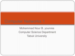 Mohammad Nour B. younres  Computer Science Department Tabuk University  شبكات الحاسبComputer Networks1 