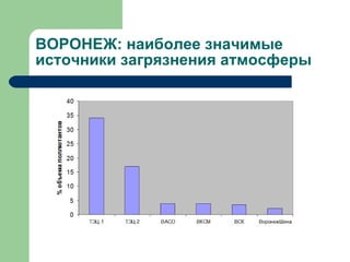 ВОРОНЕЖ: наиболее значимые источники загрязнения атмосферы 