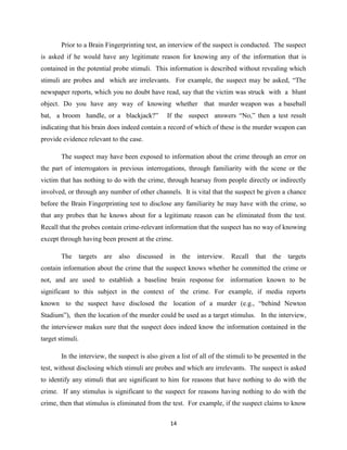 Brain finger printing