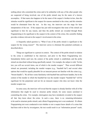 Brain finger printing