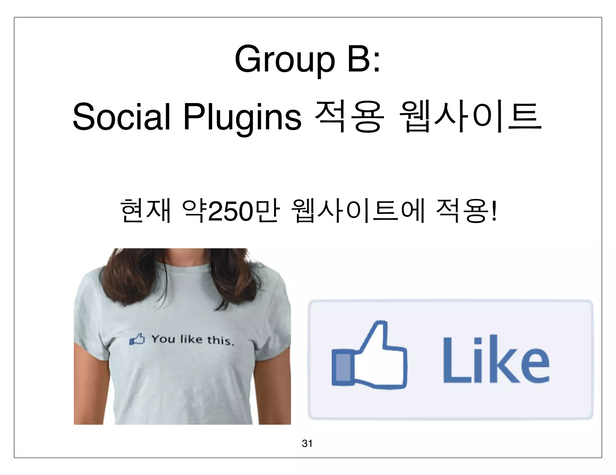 Group B:
Social Plugins

        250         !




              31
 