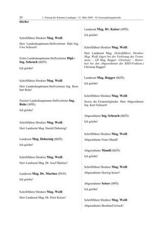 1. LTG-Sitzung am 31. März 2009