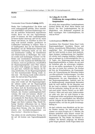 1. LTG-Sitzung am 31. März 2009