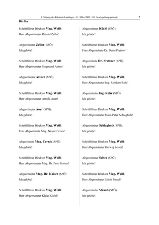 1. LTG-Sitzung am 31. März 2009