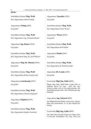 1. LTG-Sitzung am 31. März 2009