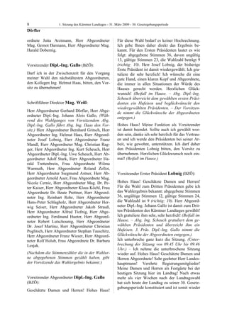 1. LTG-Sitzung am 31. März 2009