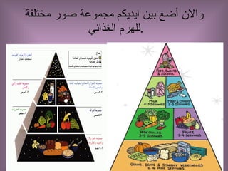 والان أضع بين ايديكم مجموعة صور مختلفة للهرم الغذائي  . 