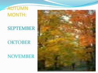 AUTUMN
MONTH:

SEPTEMBER

OKTOBER

NOVEMBER
 