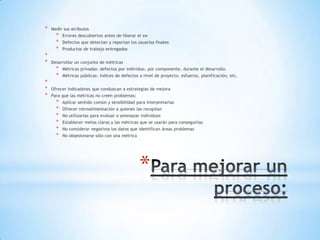 Métricas de procesos y proyectos