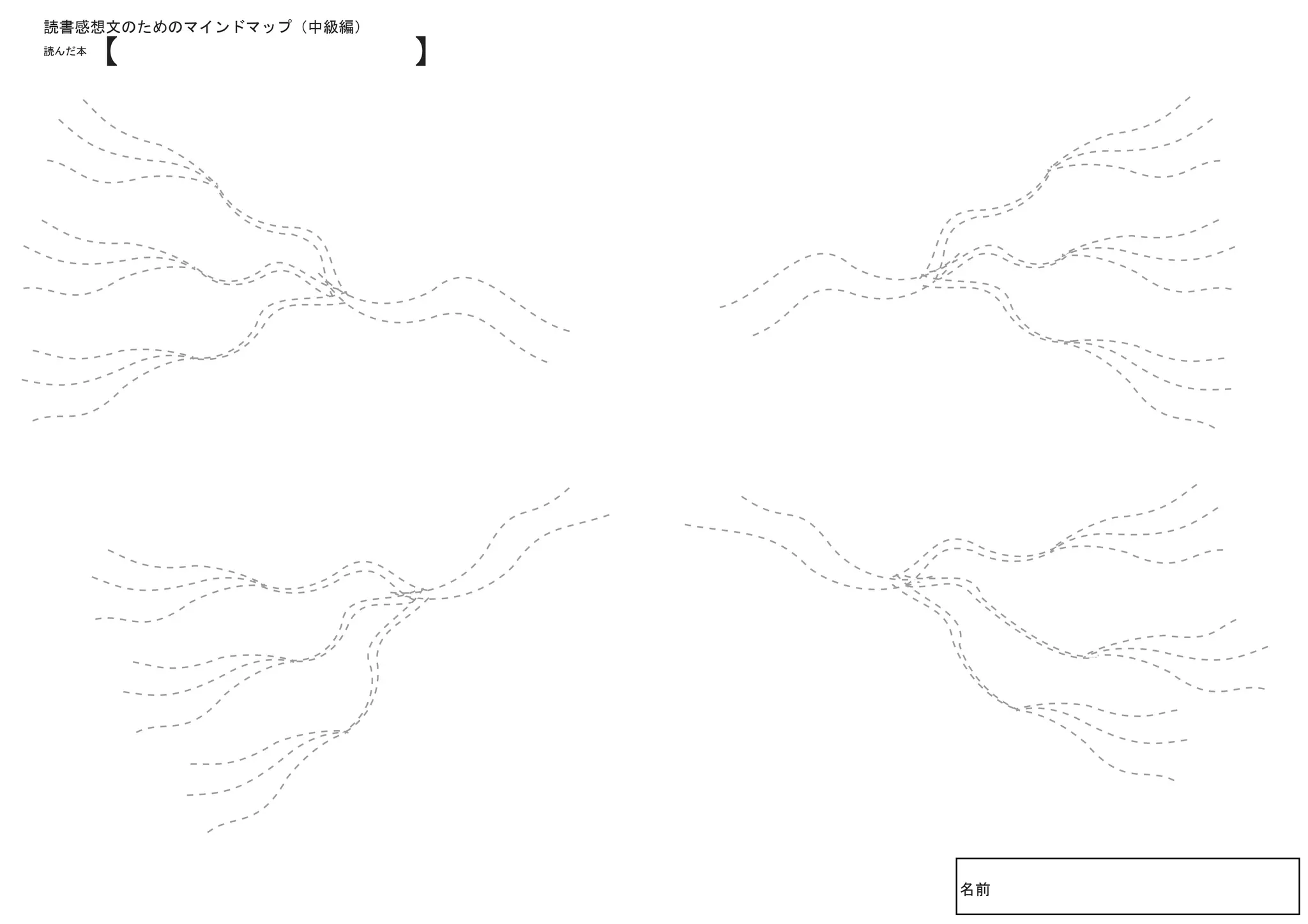 読書感想文のためのマインドマップ（中級編）
読んだ本
       【　　　　　　　　　】




                        名前
 