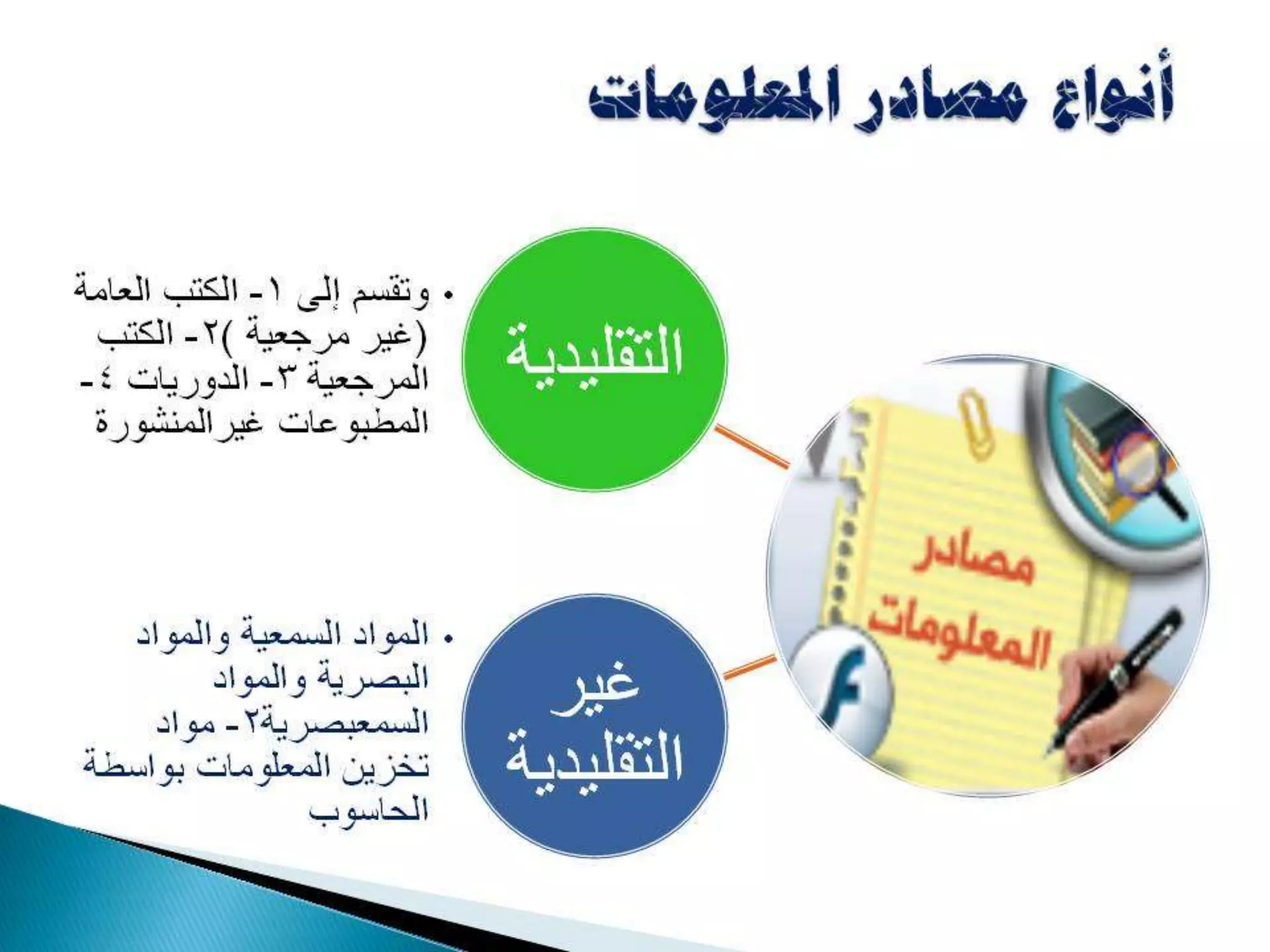 المحاضرة الأولى في مصادر المعلومات