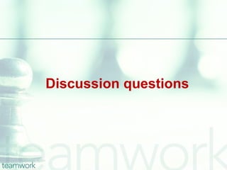 Discussion questions
 