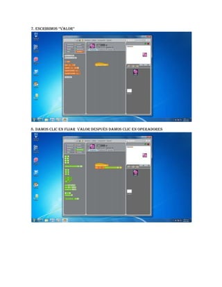 7. ESCRIBIMOS “VALOR”
8. damos clic en fijar valor después damos clic en operadores
