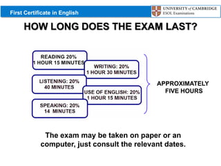 Fce Testing Time FCE Exam Cambridge | PPTX