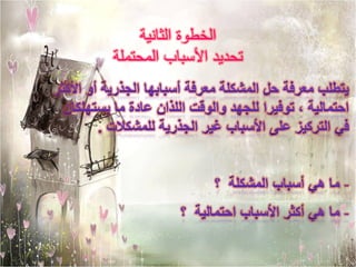 ‫الخطوة الثانية‬
‫تحديد األسباب المحتملة‬
 