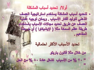 ‫أوال/ تحديد أسباب المشكلة‬




     ‫تحديد األسباب األكثر احتمالية‬
 