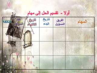 ‫أوال - تقسيم الحل إلى مهام‬
 