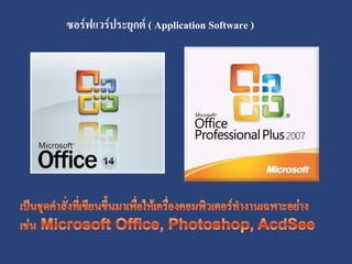 ซอร์ฟแวร์ประยุกต์ ( Application Software )
 