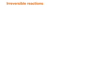 Irreversible reactions
 
