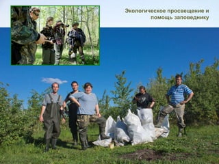 Экологическое просвещение и
        помощь заповеднику
 
