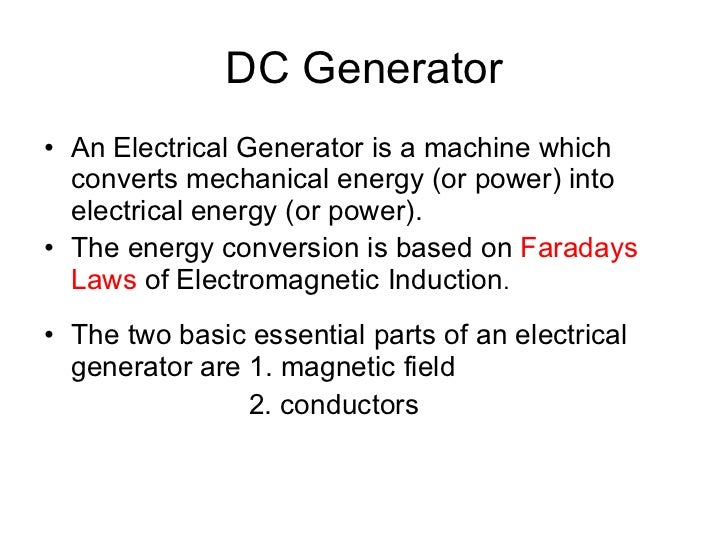 Principle Of Dc Generator