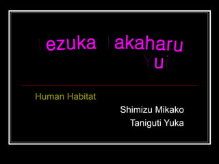 Human Habitat   Shimizu Mikako Taniguti Yuka Tezuka Takaharu Yui 