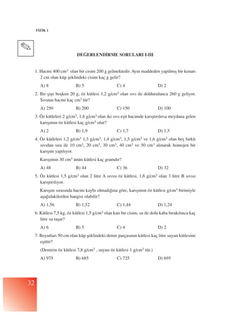 Madde ve Özellikleri -2