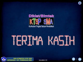 TERIMA KASIH K T S P Kurikulum Tingkat Satuan Pendidikan Diklat/Bimtek S M A 